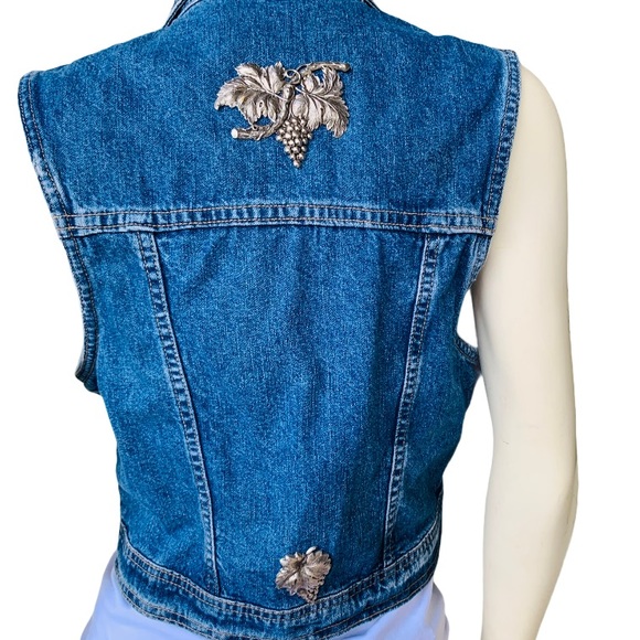 Jeans Jacket Diamond Duds Vintage Grapevine Custom Silver Hardware Denim Jacket - Picture 4 of 14